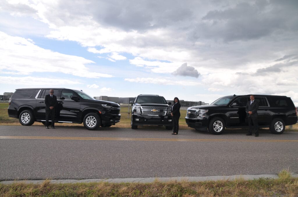 Chevy Suburban's 7 passenger executive SUV's